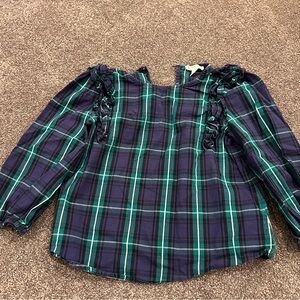Crewcuts Plaid Tartan Top S